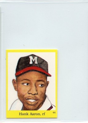 1989 Little Simon Hall of Fame Sticker - #44 - Hank Aaron - Milwaukee Braves