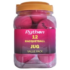 Python Pink Racquetballs Super Fast w/Optimal VisibilityValue Pack 12 Ball Jug