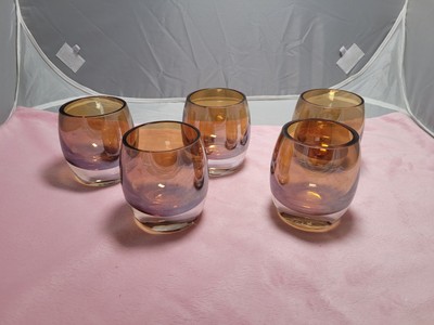   Mikasa Home Accents Solaris Amber Votive Candle Holders Heavy Bases 5 A6