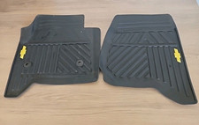 2 2015-2020 Chevrolet Silverado Tahoe All Weather Front Floor Mats Gold Logo