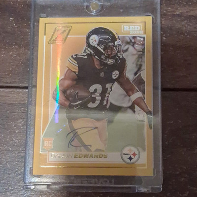 Panini Zenith Daijun Edwards Red Zone Rookie Auto Card 2/10-Pittsburgh Steelers