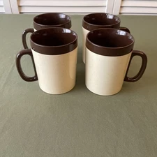 Vintage 1970’s Thermo-Serv Coffee Mug Set Of 4 Made In The Usa