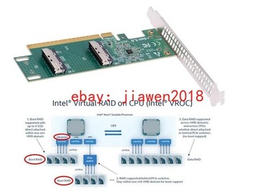 PCI-E 5.0 PCI-Express 16x PCIe x16 to Two MCIO 8i Adapter SFF-TA
