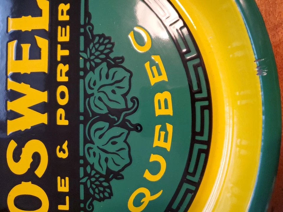 Vintage HARD TO FIND Boswell Ale & Porter Beer Porcelain Enamel Tray 13" QUEBEC - Image 4 of 4