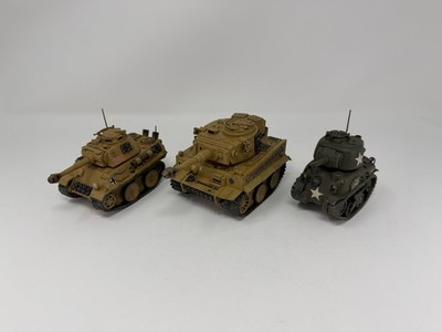 Meng Models World War Toon Tanks. Sherman, Tiger, Panther. Painted model set.