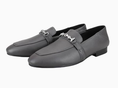 Men's Slip On Block Heels Business Black Leather Round Toe Party Work Shoes