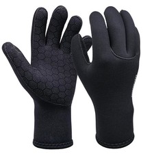 Neoprene Gloves Men ,3mm Five Finger Waterproof Diving Gloves Thermal Anti-Sl...