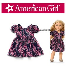 American Girl Janie and Jack Rosy Cascade Party Dress pink roses navy hanger NIP