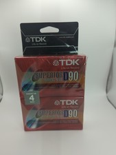 TDK 4-Pack D90 Superior Normal Bias 90 Minute Blank Audio Cassette Tapes Sealed