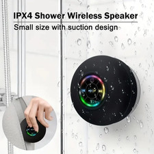 Mini Bluetooth Shower Speaker LED Light Portable Waterproof Beach Shower Home