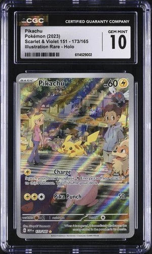 CGC 10 Gem Mint Pikachu 173/165 Sv: Scarlet & Violet 151 Holo