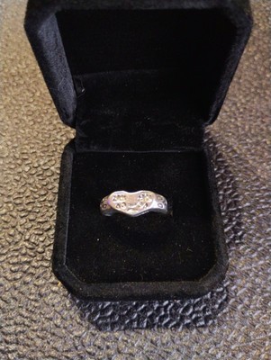 Silver Stainless Steel Crying Heart Ring Size