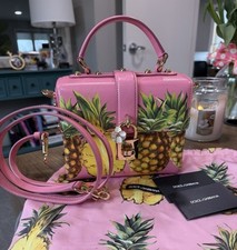 Dolce & Gabbana Pink Pineapple Box Bag Handba...