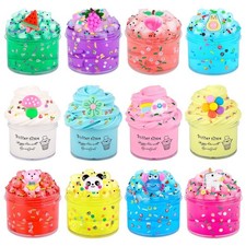 12 Pack Slime kit with 8 Clear Slime  4 Butter Slime, Jelly Cube Crunchy Cry...