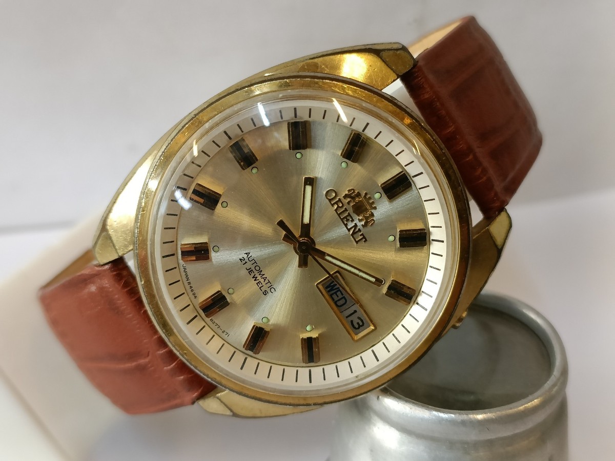ORIENT 21J AUTOMATIC GOLD DIAL G469827-7A JAPAN MEN'S WORKING