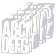 114 Large Alphabet Stickers, 12 Sheets 5 Inch Self-Adhesive Vinyl Letters White