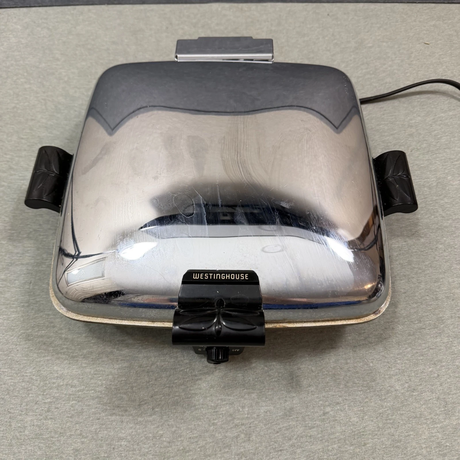 VTG MCM Westinghouse Waffle Baker Maker Chrome HW40T Clean TESTED USA