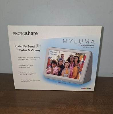 PhotoShare My Luma 7'' White Lightning WiFi Digital Photo Smart Frame New