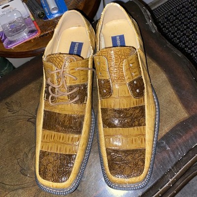 Roberto Chillini Oxford Three Tone Faux Alligator Print Dress Shoes Men's 10.5
