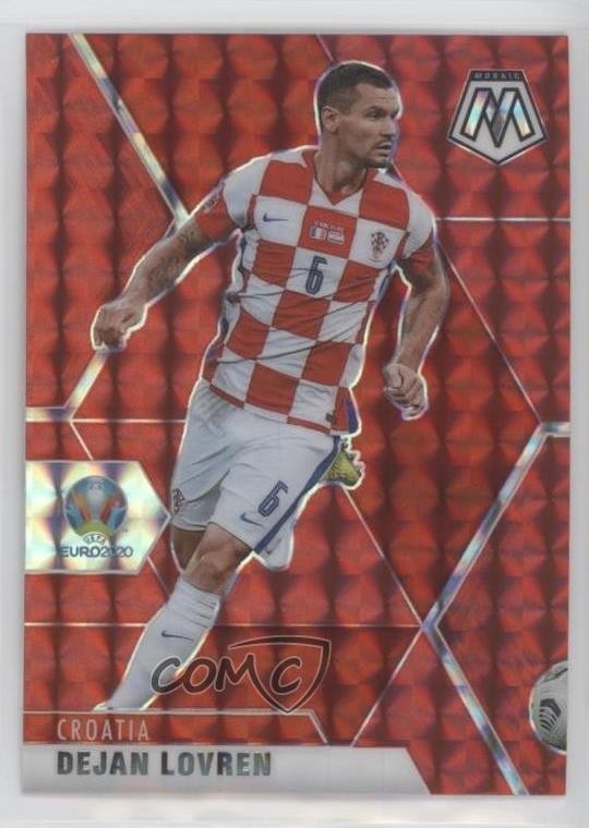 2021 Panini Mosaic UEFA Euro 2020 Red Mosaic Prizm Dejan Lovren #24 8d2