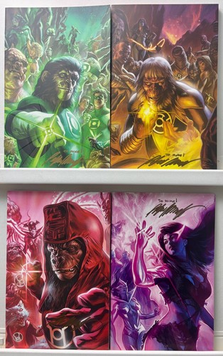 10 PLANET OF THE APES/ GREEN LANTERN #1-6 SET + 4 SPECTRUM 1:50 VARIANTS SIGNED