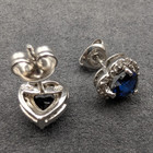HNJ Heart Shape Blue & White Sapphire 925 Silver Necklace and Earring Set by PAJ — photo 7
