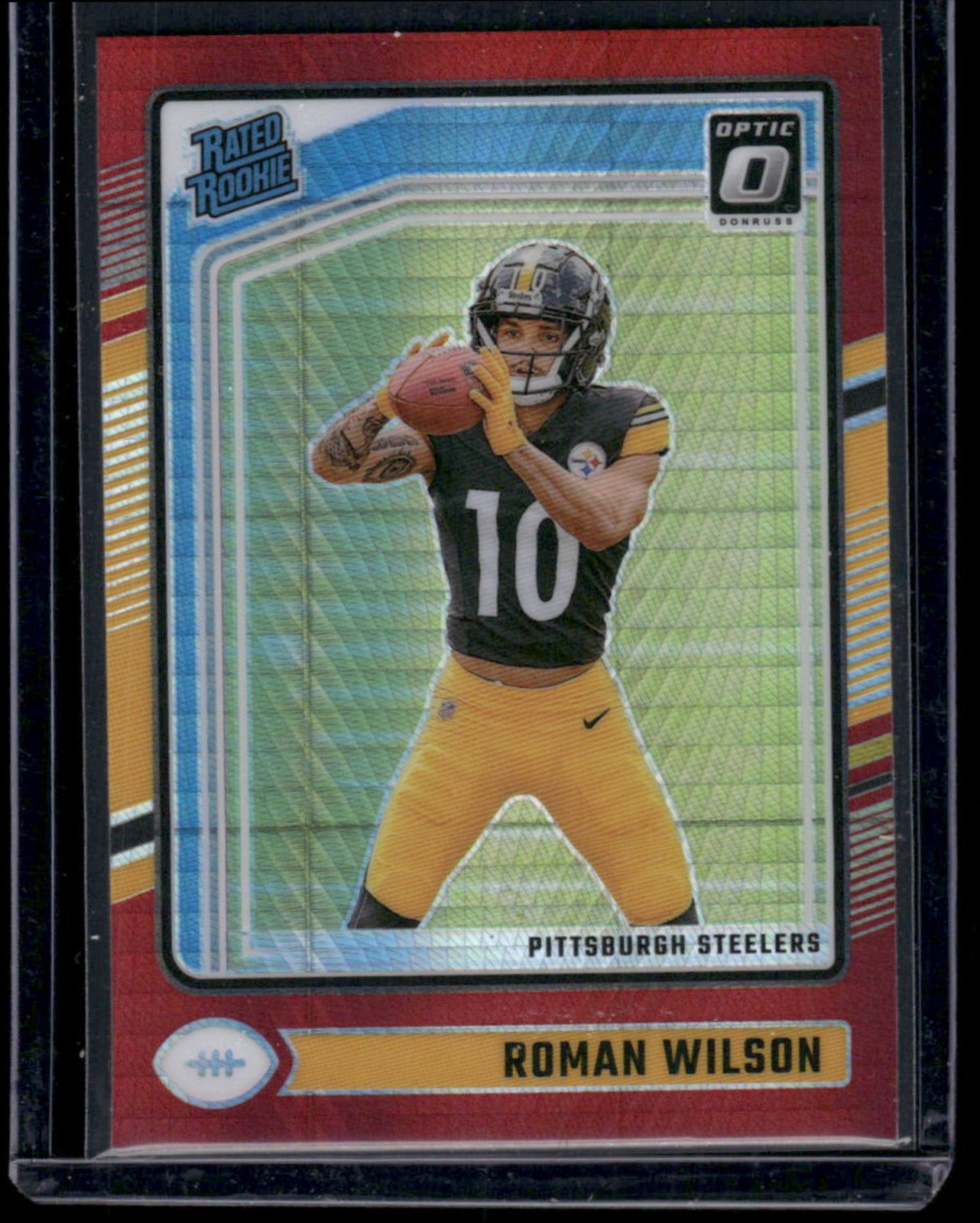 2024 Panini Donruss Optic Roman Wilson Red Hyper #285 Rated Rookie Steelers