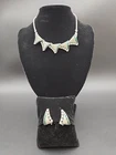 OLD VINTAGE COSTUME JEWELRY CELESTE RhINESTONE NECKLACE & EAR RINGS