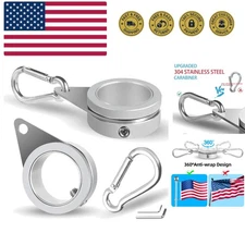 Flag Pole Rings, Flagpole Rings Aluminum Alloy 360° Rotating Anti Wrap Flag M...