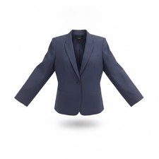 Banana Republic Womens Navy Wool-Blend Classic Fit Blazer Stylish Officewear Siz
