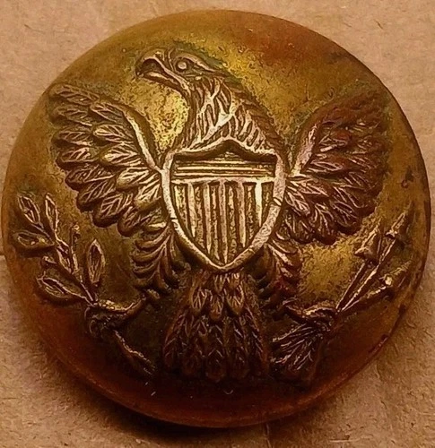 Nice Item Non Dug Civil War 1860 Union Army Eagle Button Ring Backed Full Shank