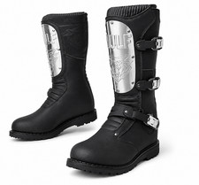Motorcycle boots vintage retro type motorbike MX road Wulfsport Black Knight