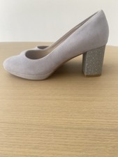 Clarks Women Shoes Heels Court Kelda Hope Blue/grey Suede Leather Size5 BNWT