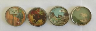 4 Vintage 1930s Dexterity Puzzles 1 5/8" Diameter Germany