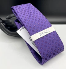 PERRY ELLIS Portfolio Men's 100% Polyester Tie ~ Purple ~ Berot Dot ~ MSRP: $55.