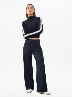 Athleta S Small Venice High Rise Wide Leg Pant NEW! Navy #982868