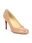 100% AUTH NEW WOMEN LOUBOUTIN NEW SIMPLE 85 PATENT NUDE PUMPS/HEELS US 7.5 — photo 1