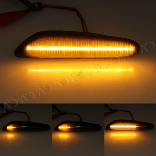 For BMW E60 E61 E82 E88 E90 E91 E92 E93 Sequential LED Side Marker Lights Smoked - Picture 2 of 11