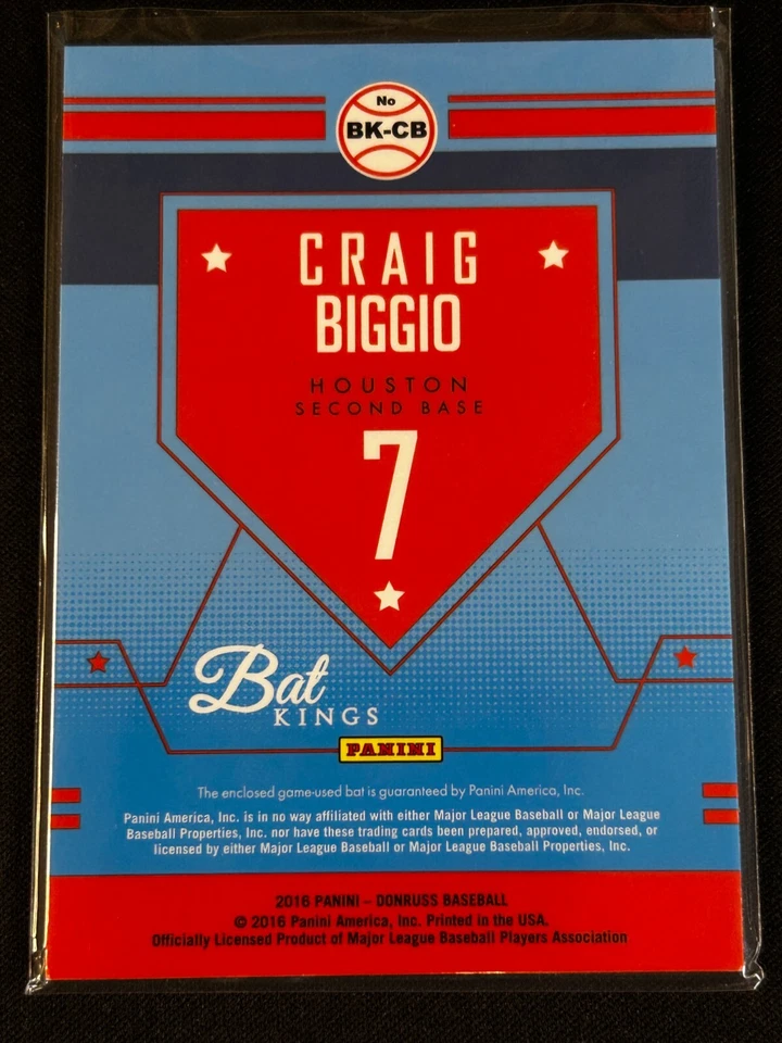 2016 Panini Donruss - Bat Kings Craig Biggio #BK-CB (MEM) - Image 2 of 2