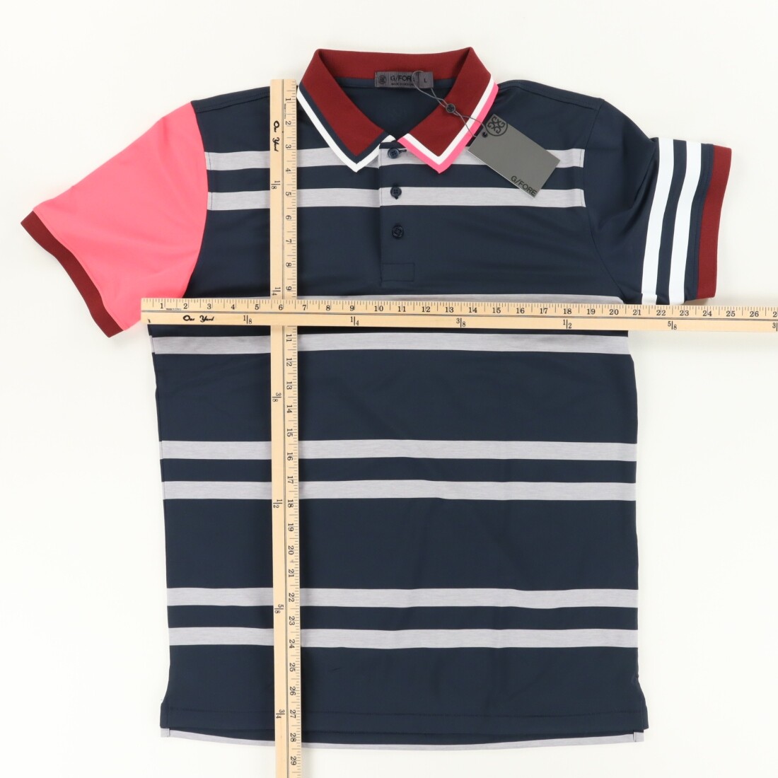 G/Fore Variegated Tech Stretch Striped Polo Shirt Twilight