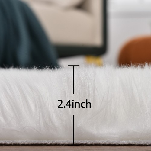 Latepis Faux Fur Sheepskin Area Rugs Soft Shaggy Carpet for Living Room Bedroom - Picture 132 of 219