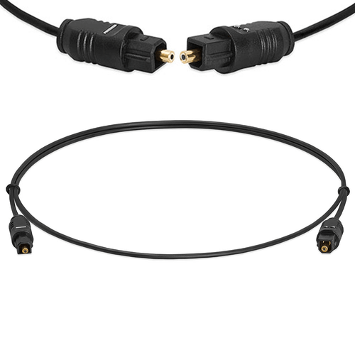 Toslink Fiber Optic 3FT Cable Digital Audio Optical Sound Bar Cord Gold Plated - Picture 1 of 3