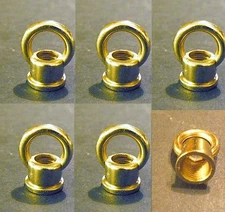 (5) Mini Loop Ring Finial Lamp 1/8" PTS (3/8" Dia.) Brass Plated, wire hole ML1
