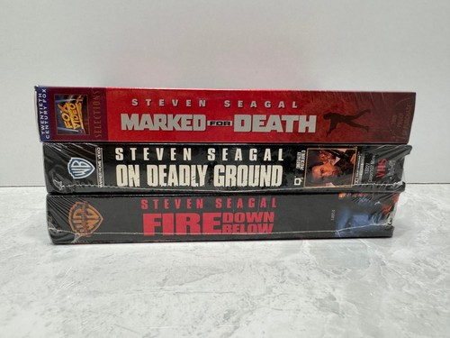 NEW Steven Seagal 3 VHS On Deadly Ground Fire Down Below Marked for Death - Picture 2 of 11