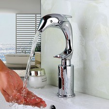 Bathroom Dolphin Brass Automatic Hand Free Touch Sensor Basin Vanity Faucet Tap
