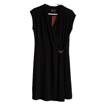 212 COLLECTION WOMENS DRESS Large BLACK Classic Basic SLEEVELESS