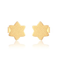 Handmade 18k Yellow Gold Plated 925 Silver Star Designer Earrings /Stud