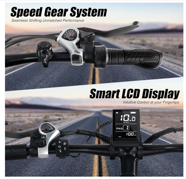 VARUN Fat Tire Electric Bike 26" Mountain Bike 750W 48V 7 Speed Ebike for Adults - Image 2 of 4