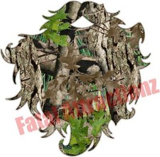 Camo Beard Vinyl Sticker Decal hunting hair redneck woodsman