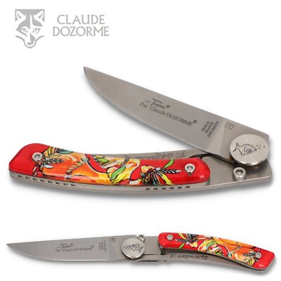 Claude Dozorme Le Thiers Taschenmesser - Acryl Bildmotiv FG5 - Clip - Liner Lock